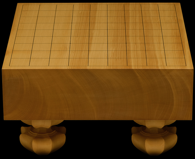 本榧足付将棋盤 3寸3分（天地柾） sa30013 | 前川榧碁盤店