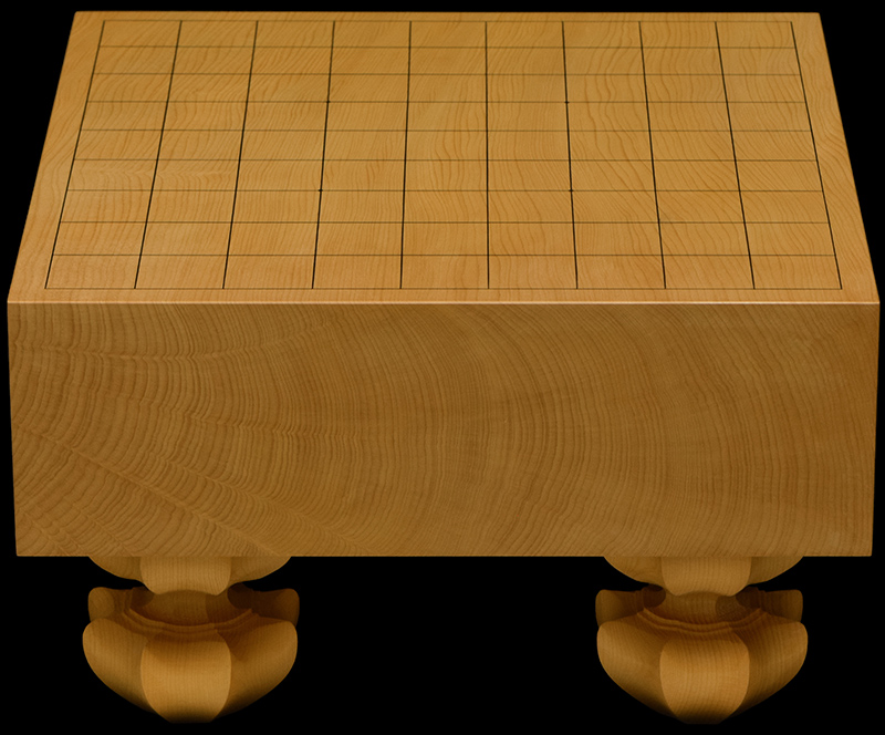 本榧足付将棋盤 3寸5分（天地柾） sa30014 | 前川榧碁盤店