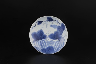 鍋島染付瓜文五寸皿 | 商品詳細 東洋古陶磁の前坂晴天堂