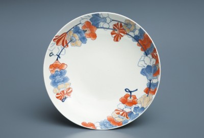 鍋島色絵椿繋文七寸皿 | 商品詳細 東洋古陶磁の前坂晴天堂