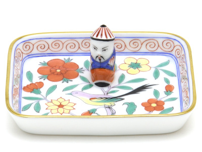 50%Off】 ヘレンド(Herend) 長方形ミニトレイ(幅:8.5cm)マンダリン飾り