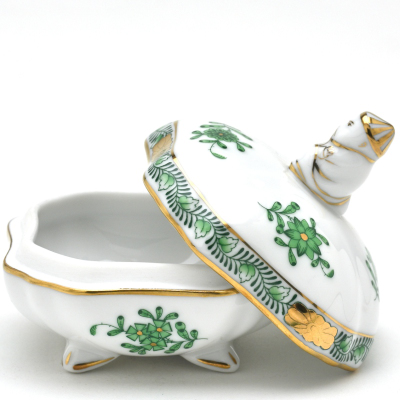 ヘレンド(Herend) ボンボン入れ(高さ:7.8cm)マンダリン飾り アポニー