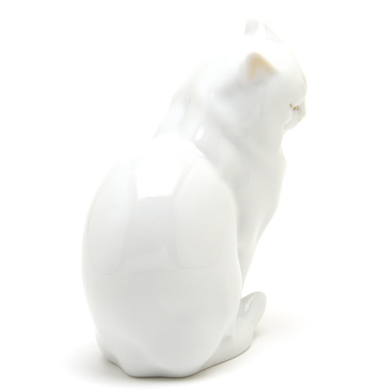 ヘレンド(Herend) フィギュリン 置物 座っている猫(C-05383) 手描き