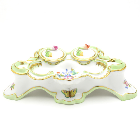 ヘレンド(Herend) インクスタンド(幅:23.5cm) ヴィクトリアブーケ