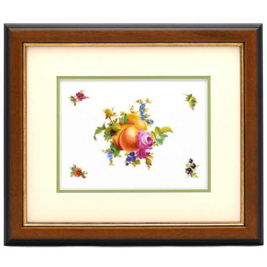 60%Off】ヘレンド(Herend) 陶板画(高さ:15cm,幅:20cm)磁器製 フルーツ