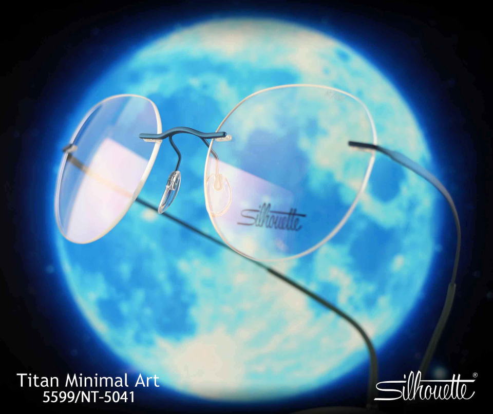メガネふちなしシルエットフレームチタンミニマルアート5599-NT-5041