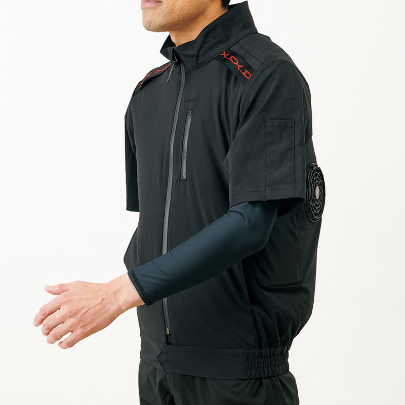 クロスファンEX用ウェア Ex.WORKERS 半袖ブルゾン S ブラック 空調