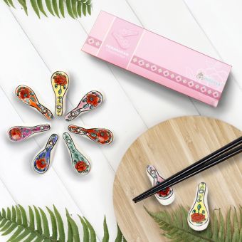 マーライオン箸と箸置きセット（2膳） アジア雑貨・シンガポールお