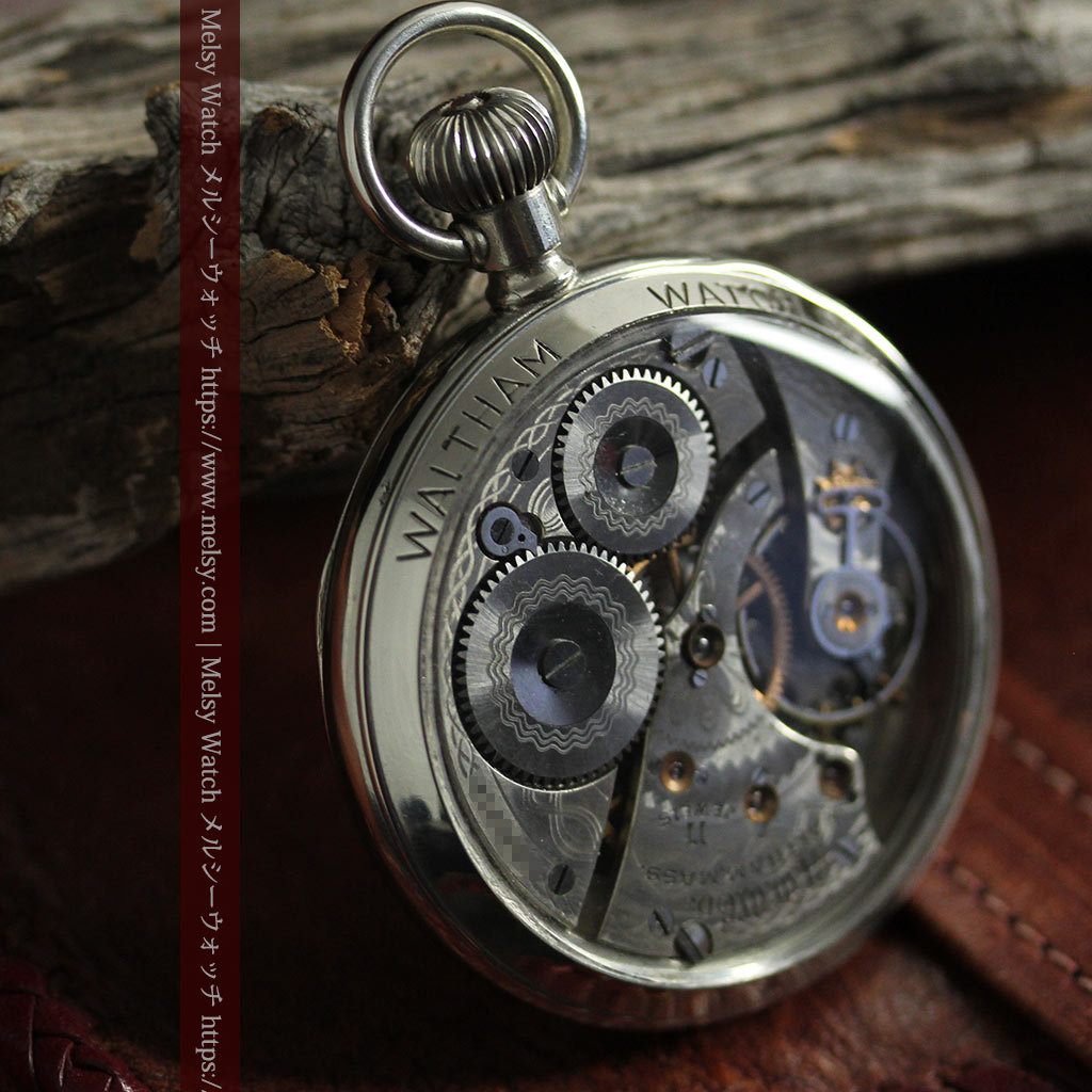 WALTHAM銘入り ウォルサムの店頭販促用スケルトン懐中時計