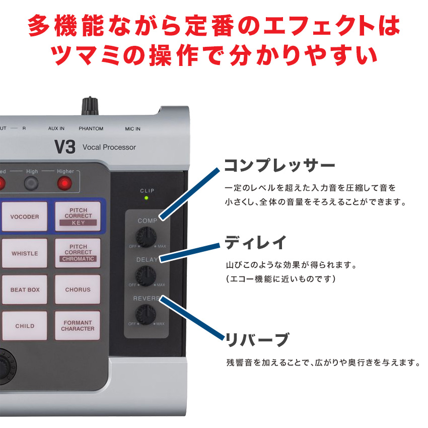 ZOOM ボーカルエフェクター V3【福山楽器センター】