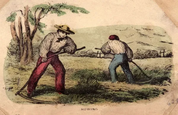 1800s Farm Worker with Scythes Print. Art Prints, Posters