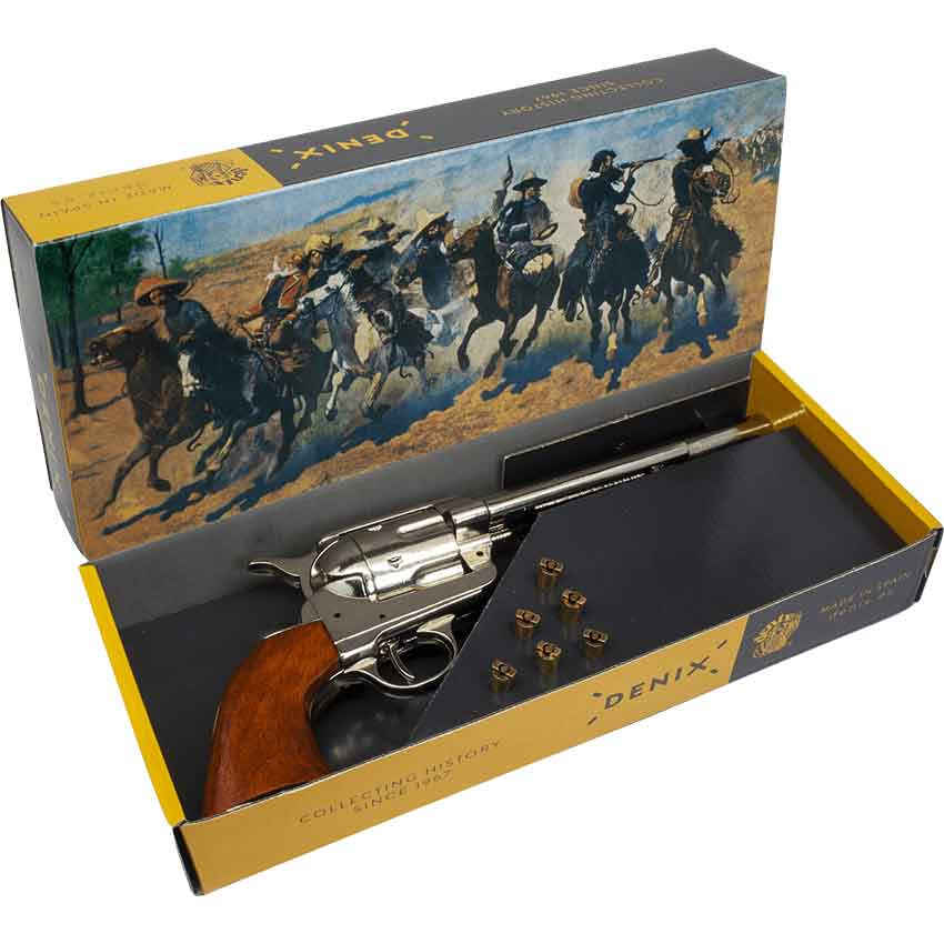 Nickel Colt 1873 Cavalry Revolver Set - FD11191NQ - Medieval