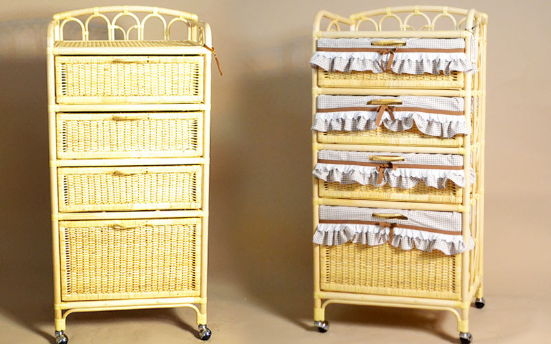 4段ランドリー｜LB-088｜ラタンランドリー棚・籐ランドリー棚｜ 籐