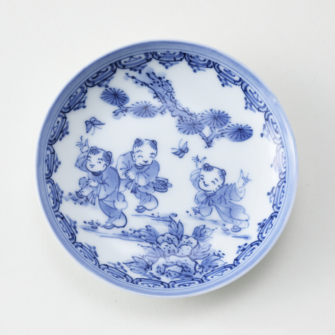 献上唐子 三人絵豆皿 ｜ みかわち焼 三川内焼- 総合サイト