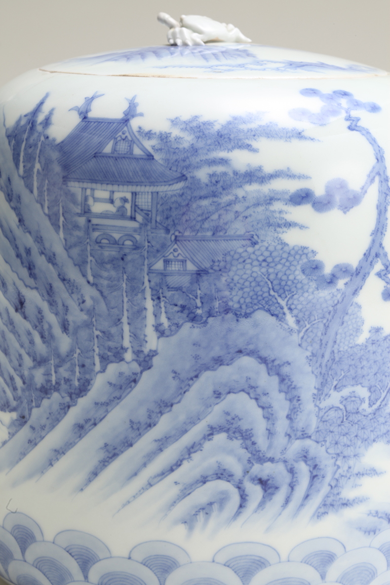 染付山水人物水指 ｜ みかわち焼 三川内焼- 総合サイト