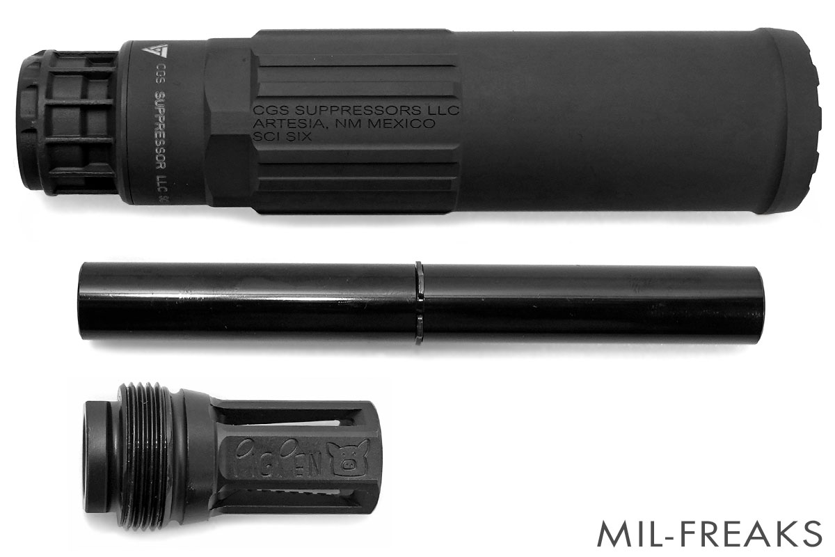 Airsoft Artisan CGSタイプ SCI-SIX サプレッサー + Noveskeタイプ Pig