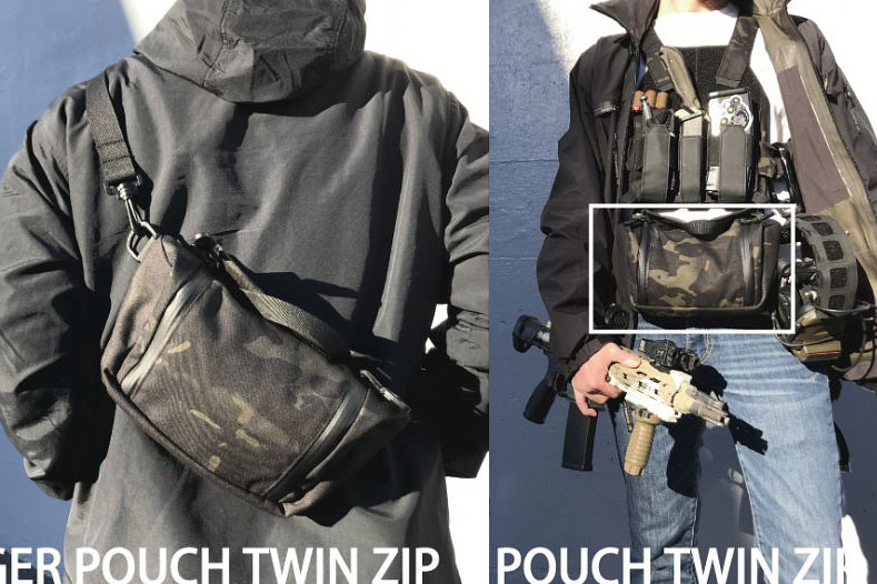 x115xTAYLOR HANGER POUCH TWIN ZIP ショルダー/ハンガーポーチ