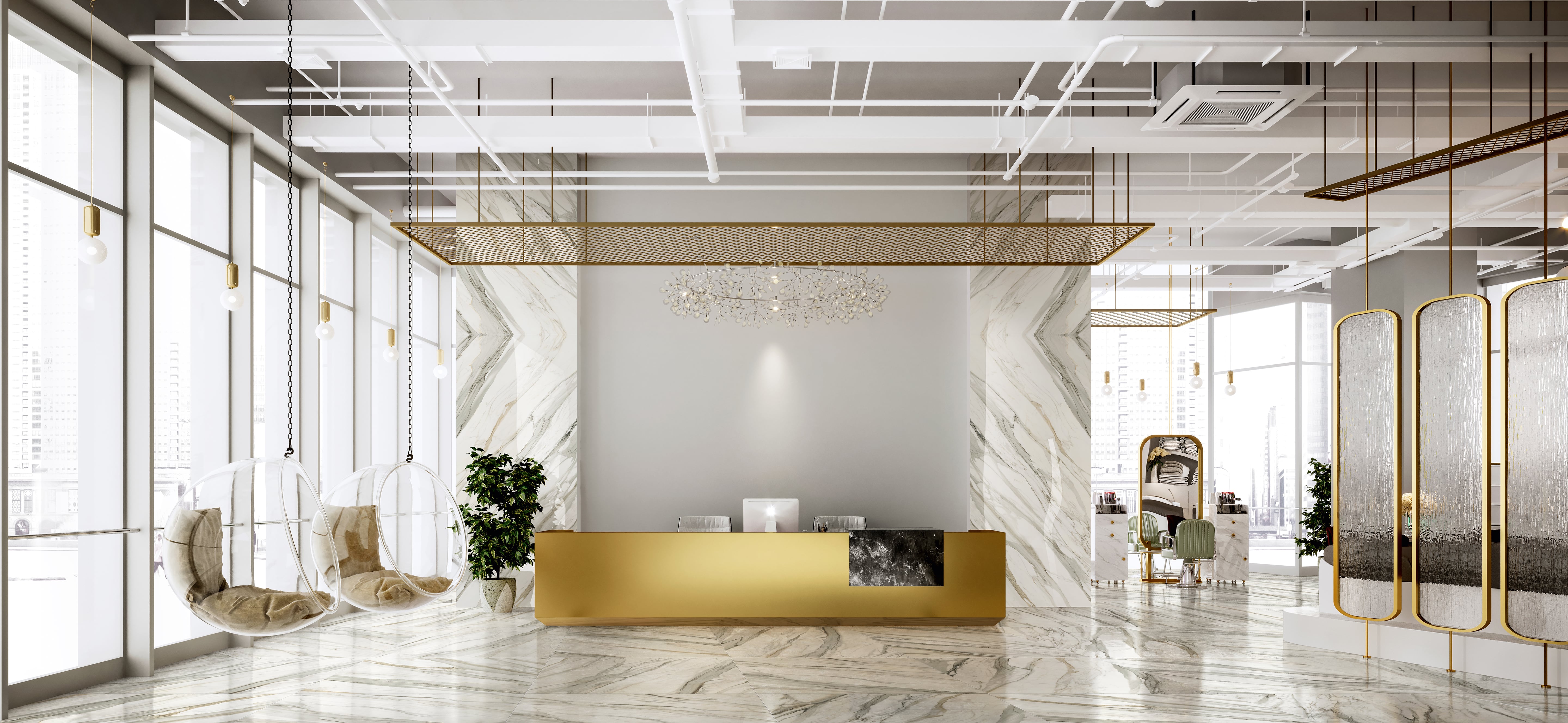 JEM 48x110 Polished Porcelain Tile in Aria Gold Bookmatch A – MILE