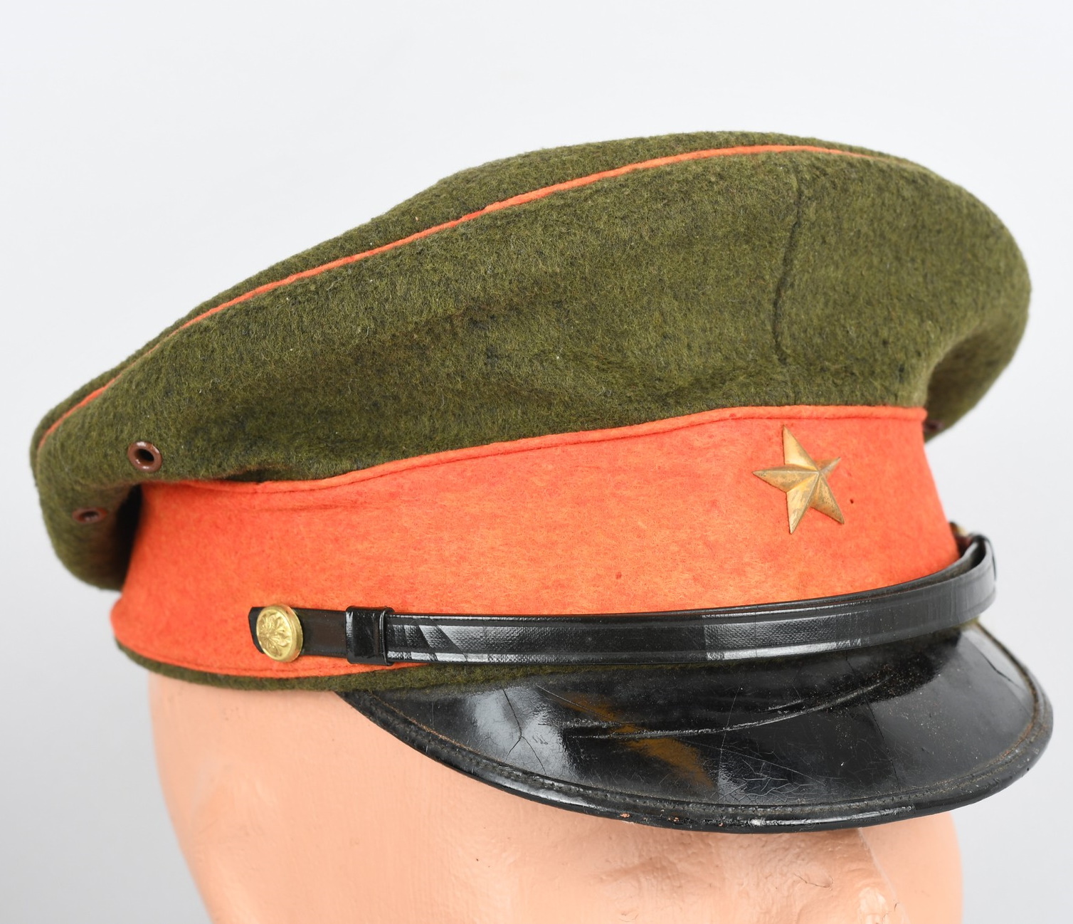 Named Japanese WWII Army Officer's Wartime Visor Hat in Extra