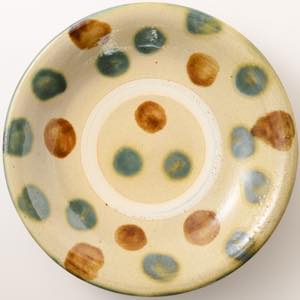 読谷山焼・北窯 松田米司 尺皿 点打 三彩 ｜ みんげい おくむら （日本