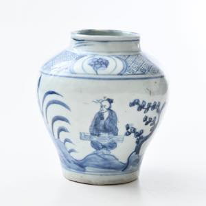 中国 景徳鎮 青花花瓶 人 ｜ みんげい おくむら （日本と世界の民芸）