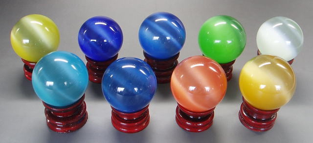 キャッツアイ/猫目石 丸玉（レモンイエロー）