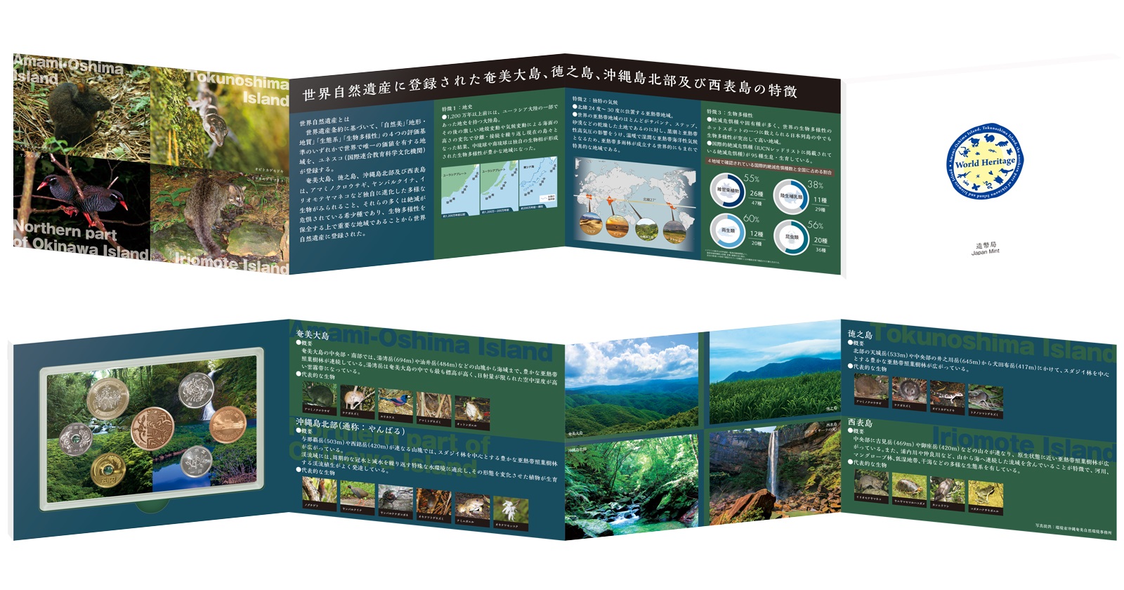 造幣局 : 世界自然遺産貨幣セット（奄美大島、徳之島、沖縄島北部及び