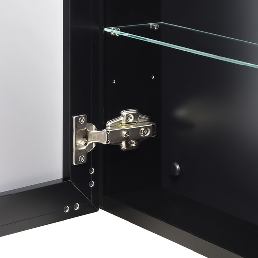 コスメキャビミラー ブラック 45-60(FU09191)｜洗面所・水回りの通販