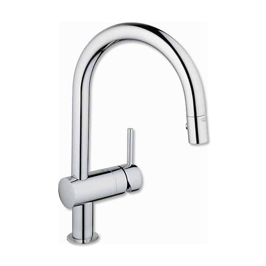 ミンタ ラウンドスパウトシングルレバー引出式混合水栓 スプレー切替