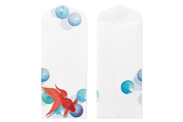 封筒｜紙シリーズ｜封筒 箔 ビー玉金魚柄(87172006)｜ミドリオンライン