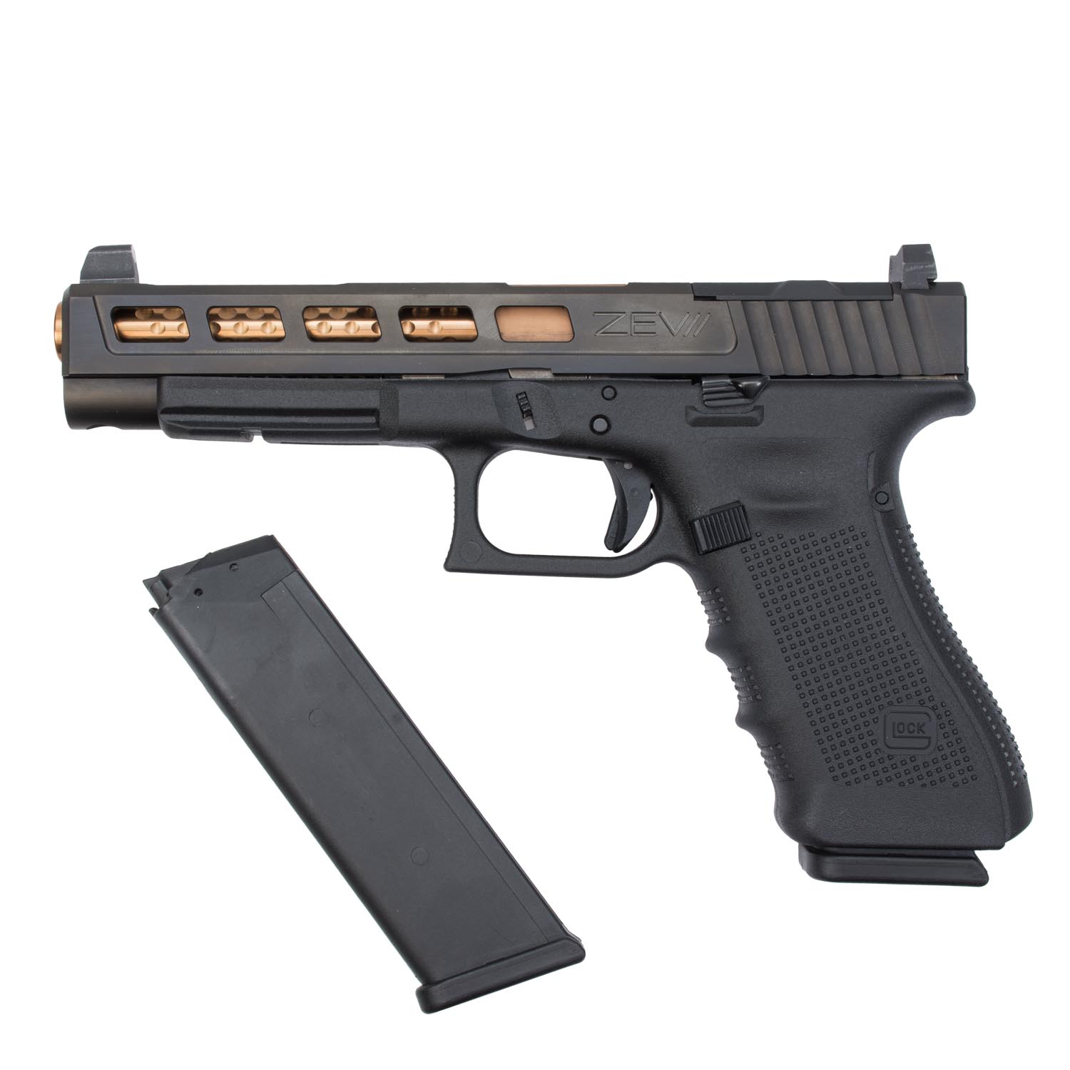 Glock 34 Gen4 9mm Pistol, ZEV Dragonfly Slide / Barrel, XS Sights