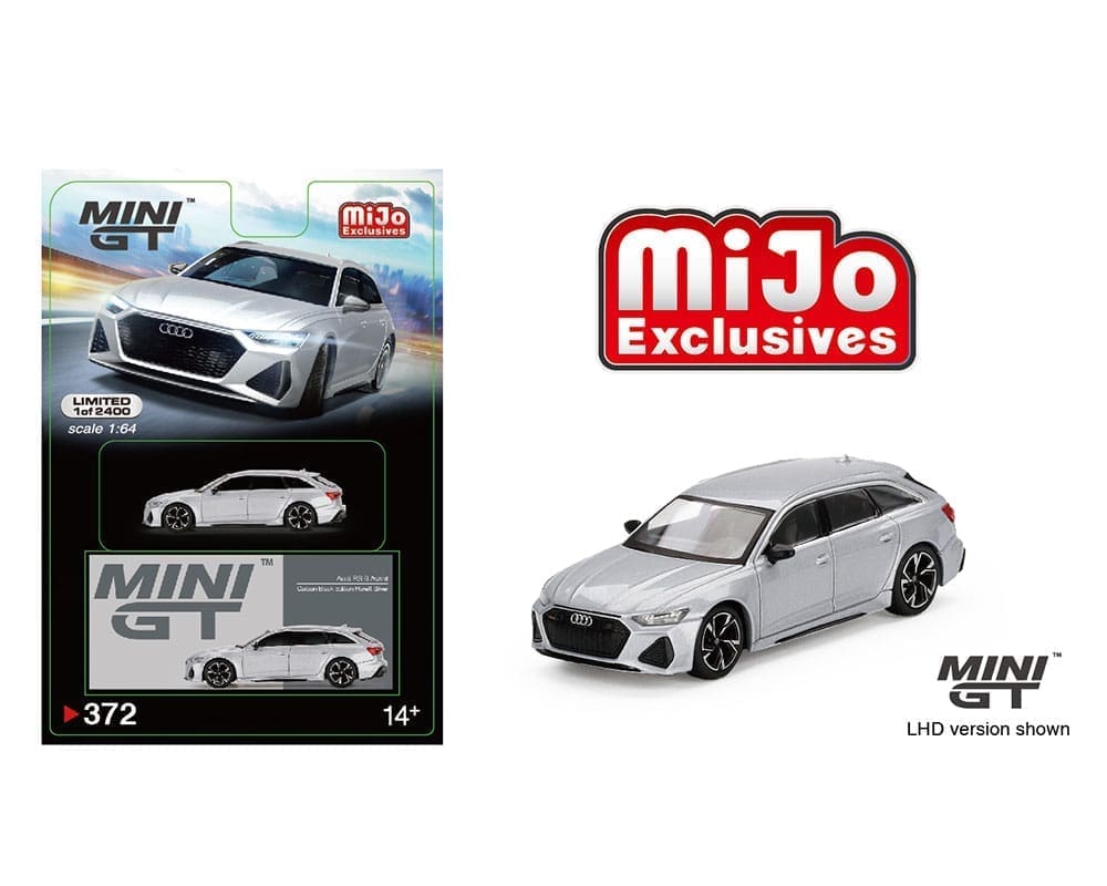 Mini GT 1:64 Audi RS 6 Avant Carbon Black Edition Florett Silver