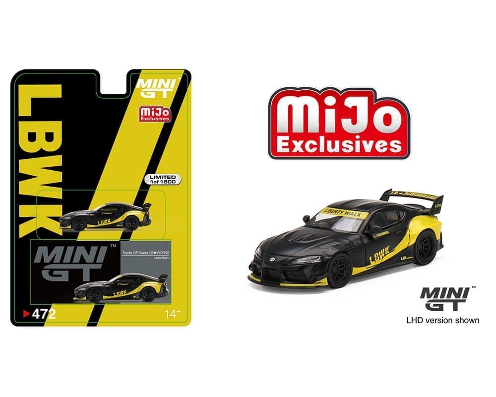 Mini GT 1:64 Toyota GR Supra LB-Works Matte Black - Mijo Exclusive