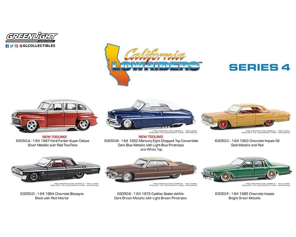 Greenlight 1:64 California Lowriders Series 4 - 6 Assortment - M