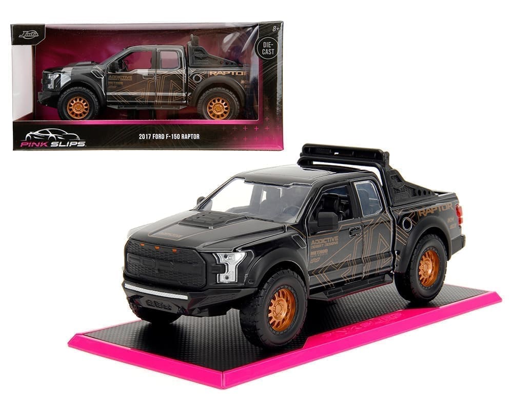 Jada 1:24 2017 Ford F-150 Raptor - Black - Pink Slips - M & J Toys