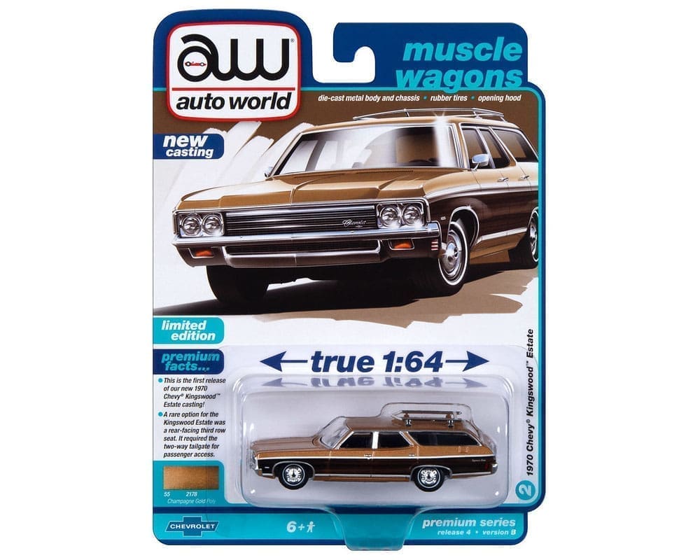 Auto World 1:64 1970 Chevrolet Kingswood Estate - Champagne Gold