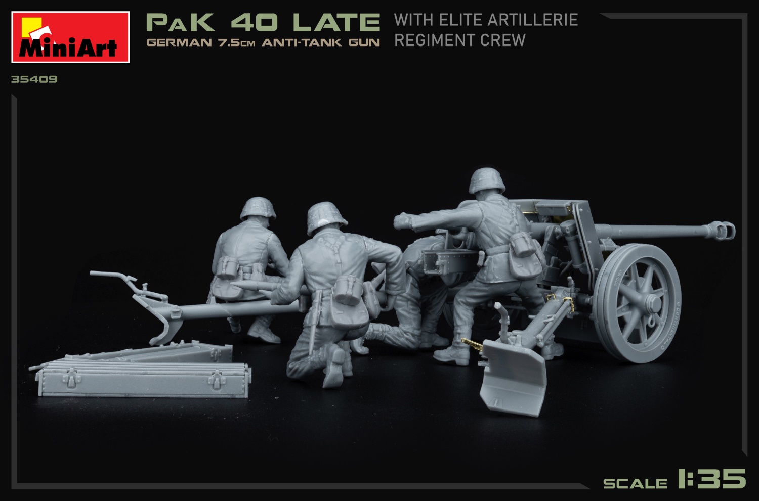 ミニアート[MA35409]1/35 ドイツ 7.5cm対戦車砲 PaK 40 後期型 精鋭