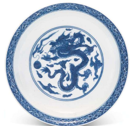 大清康熙年製款、開光龍紋玉壁底花瓶、時代物、希少、珍貴、