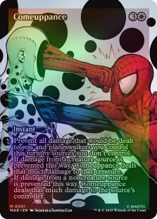 FOIL COMEUPPANCE (BORDERLESS) X4 Marvel Universe Magic MTG MINT