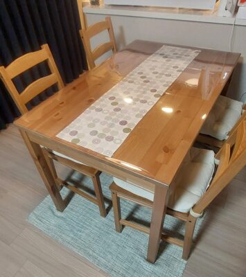 IKEAのテーブル JOKKMOKK（ヨックモック）の傷防止対策 | 透明テーブル