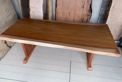 ケヤキダイニングテーブル（一枚板脚）(mkc607-g122)｜無垢の家具｜粗