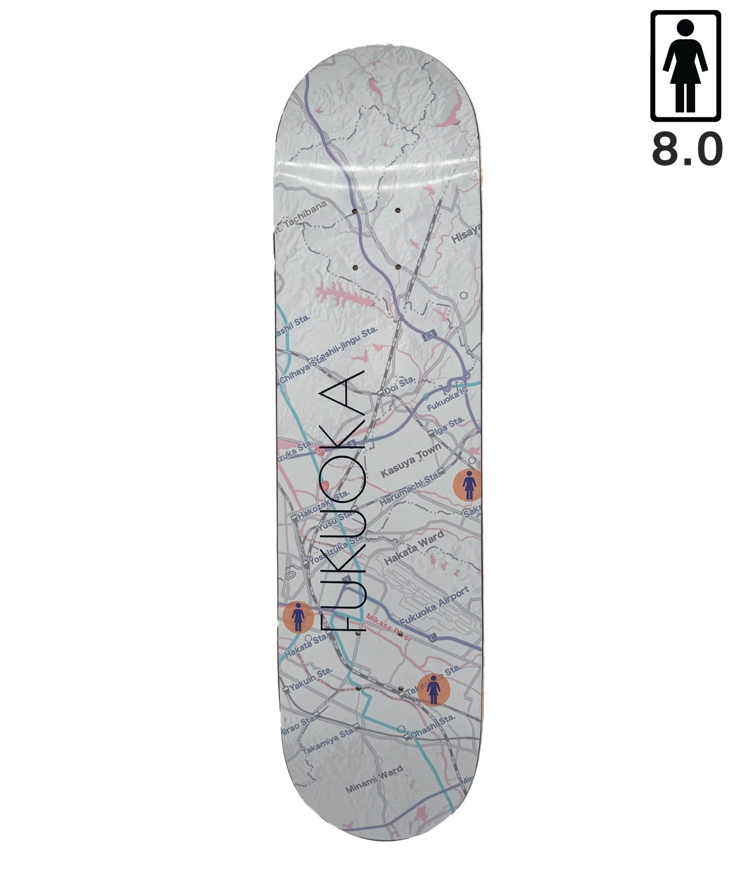 GIRL ガール スケートボード デッキ 8.0 inch MR MAPS SERIES ムラサキ