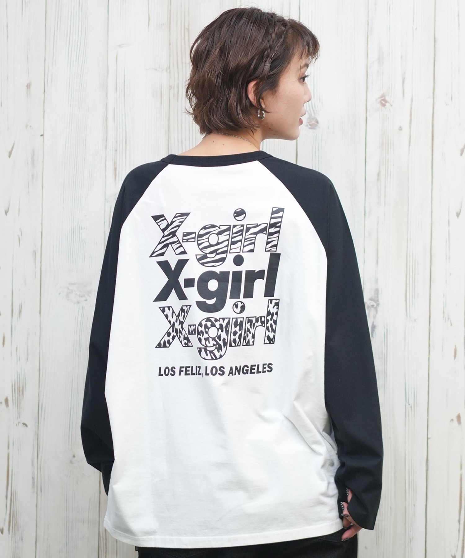 X-girl エックスガール 長袖 Tシャツ レディース ロンT ラグラン