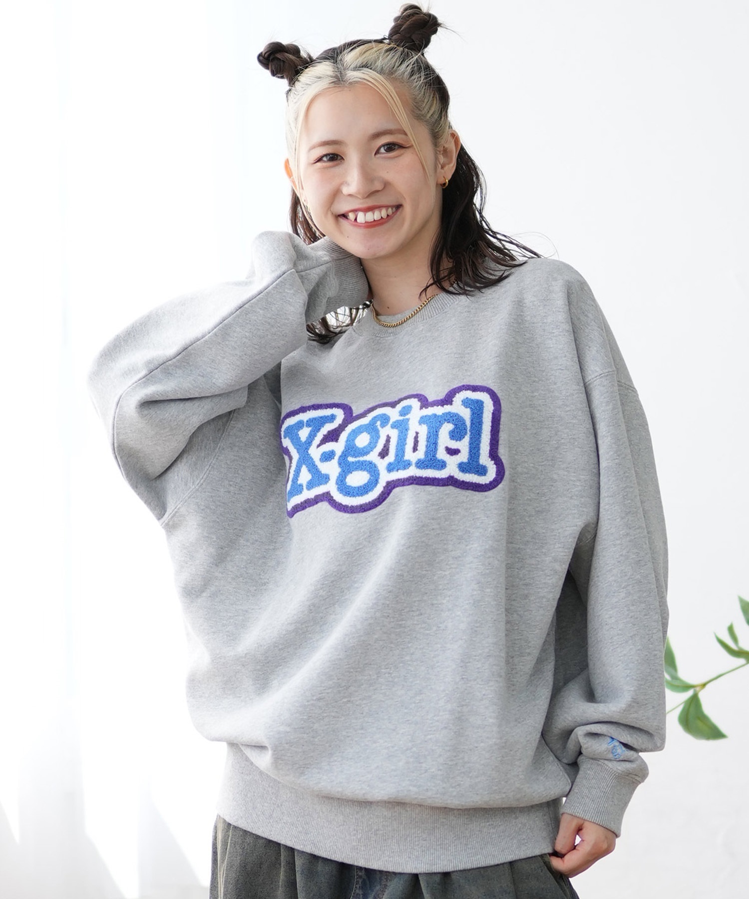 X-girl エックスガール トレーナー クルーネック レディース