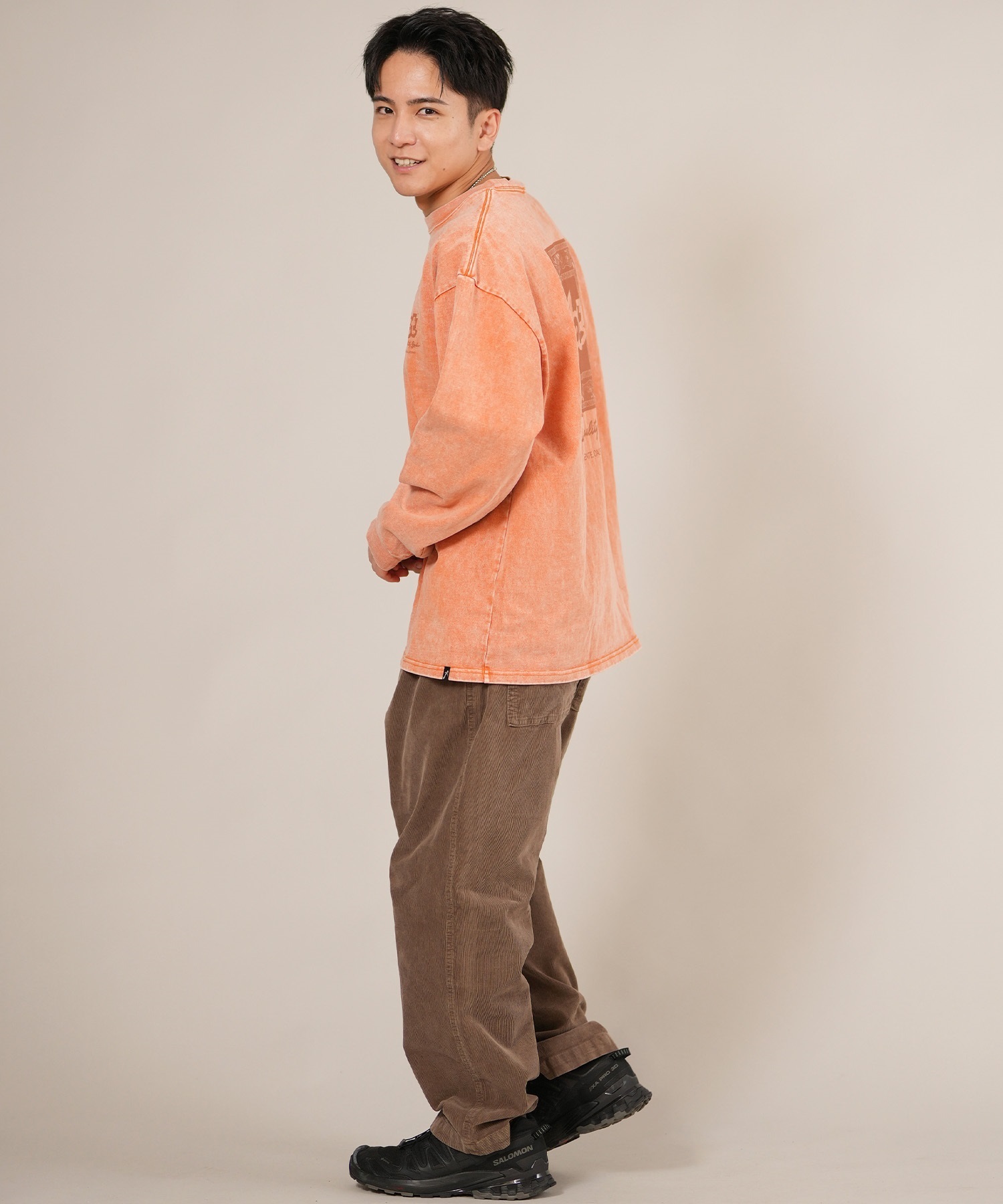 LOST ロスト 長袖 Tシャツ ロンT メンズ バックプリント ペイズリー柄