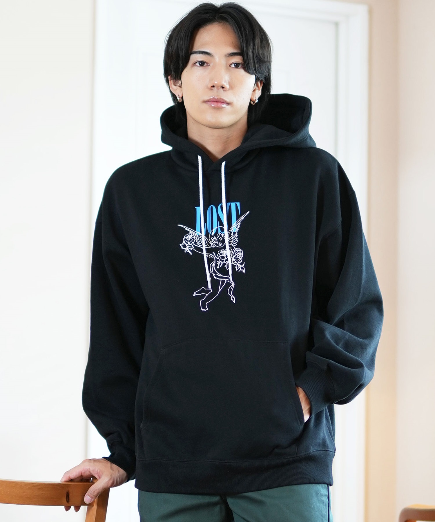 LOST ロスト パーカー プルオーバー メンズ バックプリント 裏起毛