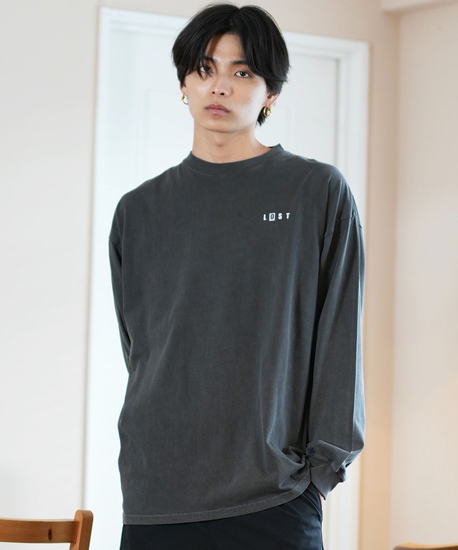 LOST ロスト 長袖 Tシャツ メンズ ロンT バックプリント DRAINED