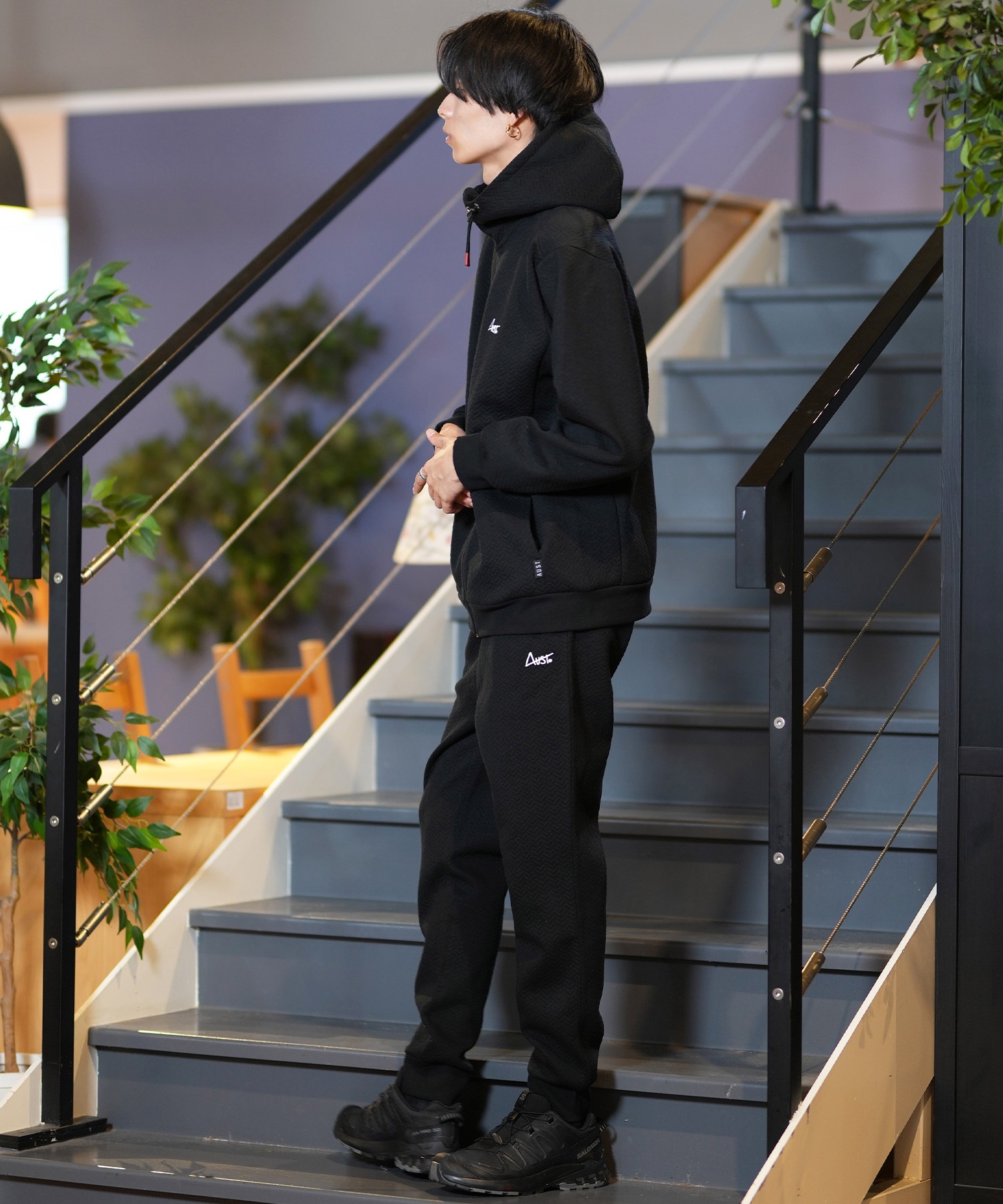 AUST オースト メンズ パーカー ボンディングZIPパーカー ジップアップ