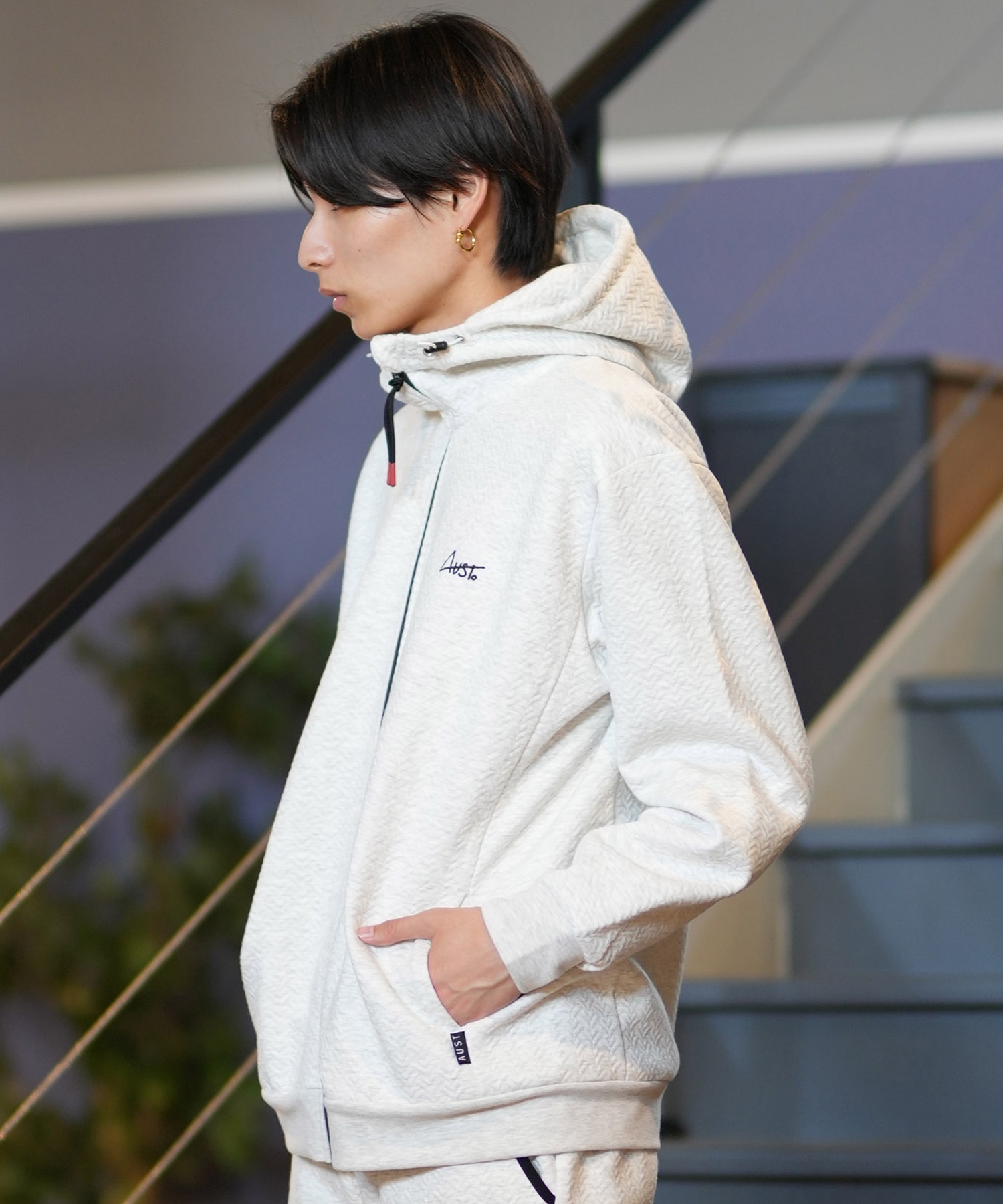 AUST オースト メンズ パーカー ボンディングZIPパーカー ジップアップ