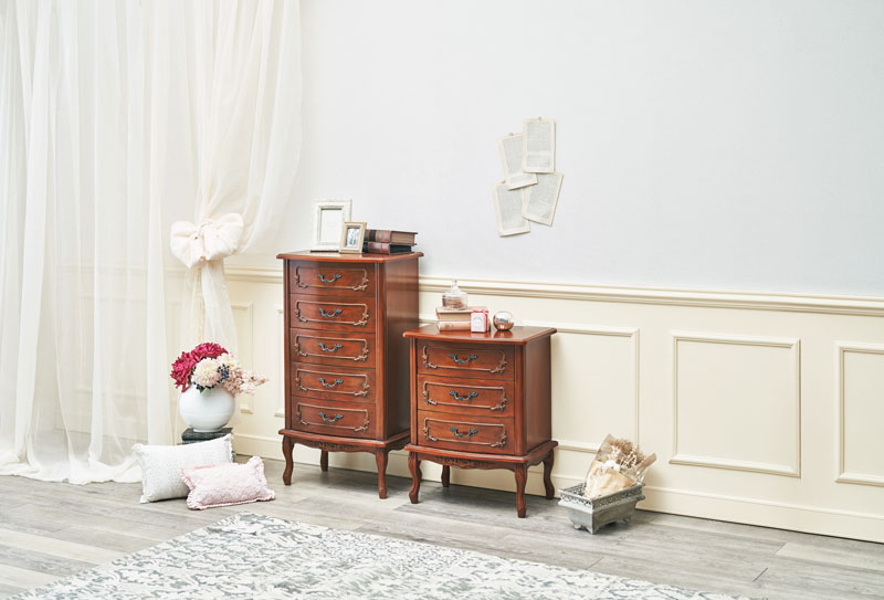 猫脚 チェスト 3段 RCH-1466 マホガニー 手彫り仕上げ モダン